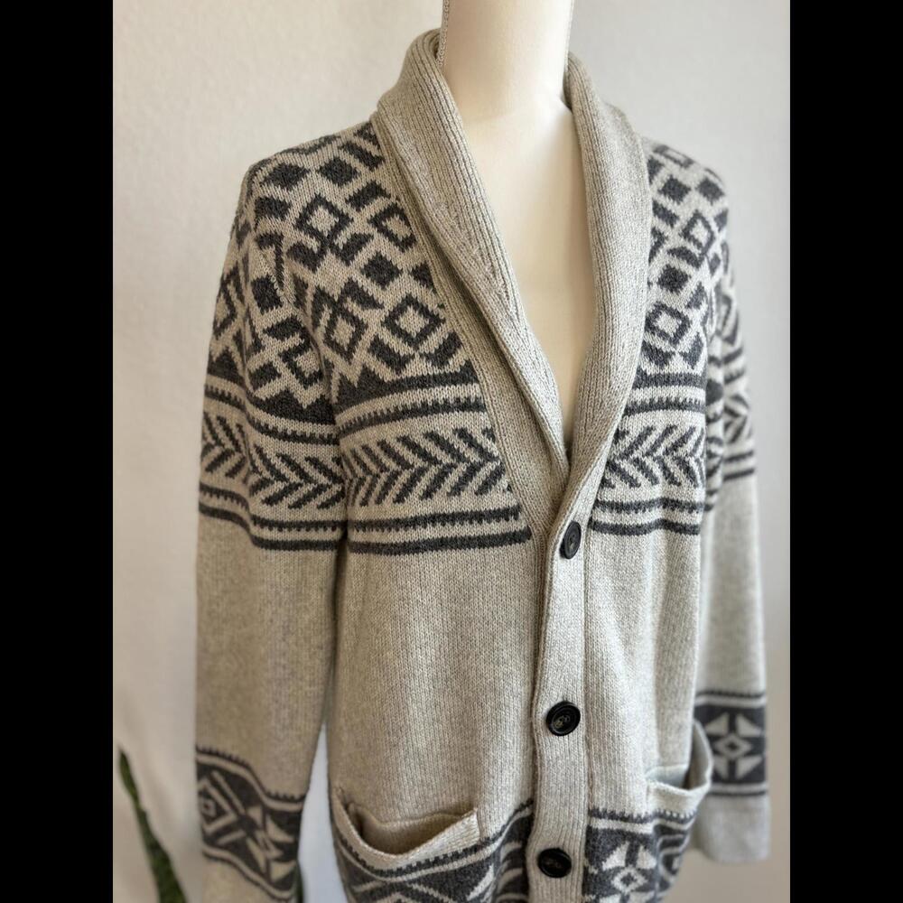 Abercrombie & Fitch Boho Gray Patterned Cardigan … - image 2